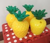 Four retro vintage style Pineapple plastic drinking novelty cups