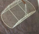 Shabby Chic woven wire handled basket