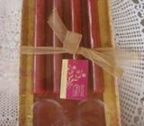 4 STRAIGHT RED DINNER CANDLES 20CM NEW