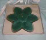 LARGE GREEN FLOWER FLOATING CANDLE 15CM NEW