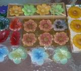 22 ASSORTED FLOWERS & LEAVES FLOATING CANDLES 7CM-8CM NEW