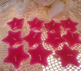 11 SMALL PINK STAR FLOATING CANDLES 3.7CM NEW