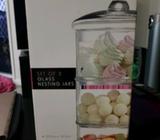 Set 3 Nesting Glass Jars