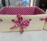 SETOF 3 POLKA DOTS STORAGE BASKETS