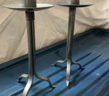 2x candlesticks, dark Grey metal