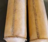 2 x Rustic Leather Bolster Cushions