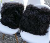 Square cushions x 2, brown in good condition