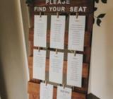 Wooden wedding seat chart