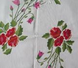 Hand embroidered flower table runner