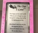 To The One I Love Glass NEW 18cmx12.5cm
