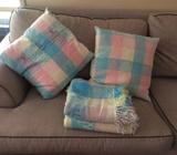 Cushions x 4 plus 2 x Throw Rugs matching