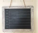 Blackboard weekly chores/schedule hanging board