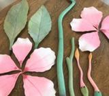 Large wooden flower sculpture