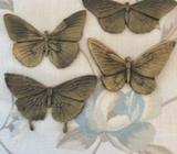 Botanical Antique Gold Brass Butterflies