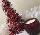 Wicker Candles Natural Soy Wax CANDY CANE Red Mosaic Collection
