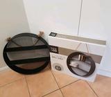 2 x round metal shelves