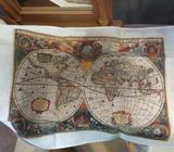 Old world map linen tea towels (2)