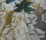 NEW upholstery fabric floral brown cream blue 140cm(W) x 198cm(L)