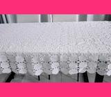 WHITE CROCHET COTTON TABLECLOTH 176X126cm #2866