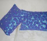 2 SANDERSON CUSHIONS PURPLE, AQUA, SEQUINS WITH INSERT 42CM,33CM CLEAN