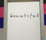 Beautiful framed word