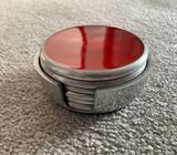 6 Glass Mat Handmade Red