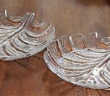 Orrefors 2 glass platters in Original Box.26 cms