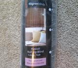 NEW TEAK COLOURED HAWAII ROLL UP BLIND 90CM WIDE X 210CM DROP