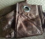 5 x brown eyelet curtains ( second set)