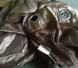 5 x brown eyelet curtains