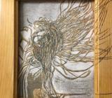 Original Etching with handmade frame 'Performer'
