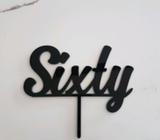 Cake Topper / Sign - Black 'Sixty'