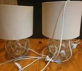2 boho style bedside lamps