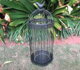 LOVELY 51 CM TALL BIRDCAGE WITH GLASS CANDLE HOLDER