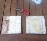 2 square pieces of marble
