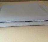 2 different pale blue pieces polyester feel material