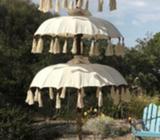 Umbrella Balinese 3 Tier Decorative Cream