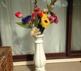 Plastic Flower Stand w/Faux Flowers