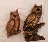 Gold Wood Owl Ornaments