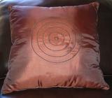 Cushion with Insert - Brown Beaded (40cm x 40cm) - EUC