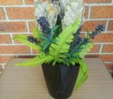 Artificial Flowers in Vase Display Piece