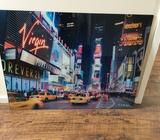 NYC time square print on glass