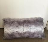 Grey and White furry cushion