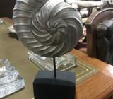 Decorative Silver shell on stand