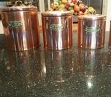 Copper french style cannisters. Provincial, french country