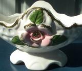 Ceramic Ornament Bowl 180mm x 80mm x 90mm Pink Flower