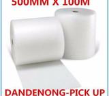 1 ROLL 500mm x 100M (Meters) Bubble Wrap Roll 10 mm THICK Bubbles