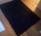 Black shag entry rug