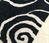 Shaggy Rug black and white swirl