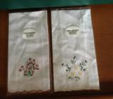 2 Light Cotton Embroidered Guest Hand Towels